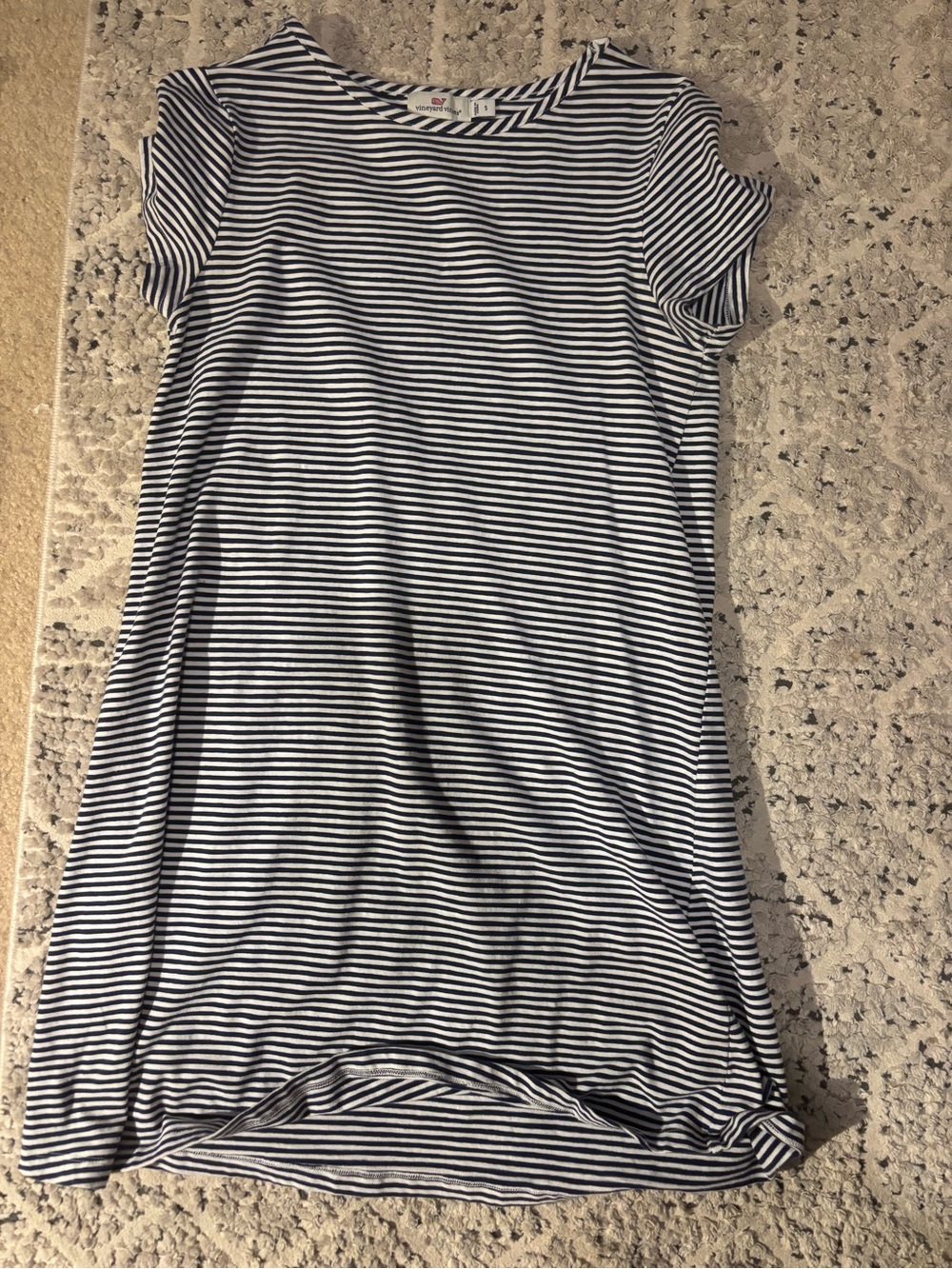 Vineyard Vines Striped Navy & White T-Shirt Dress